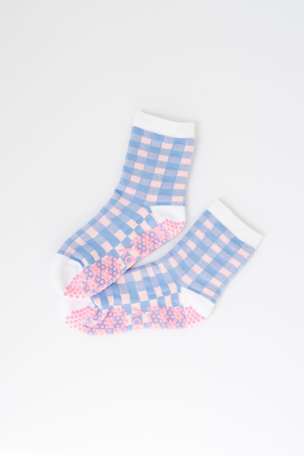 Rainbow Gingham Grippy Socks