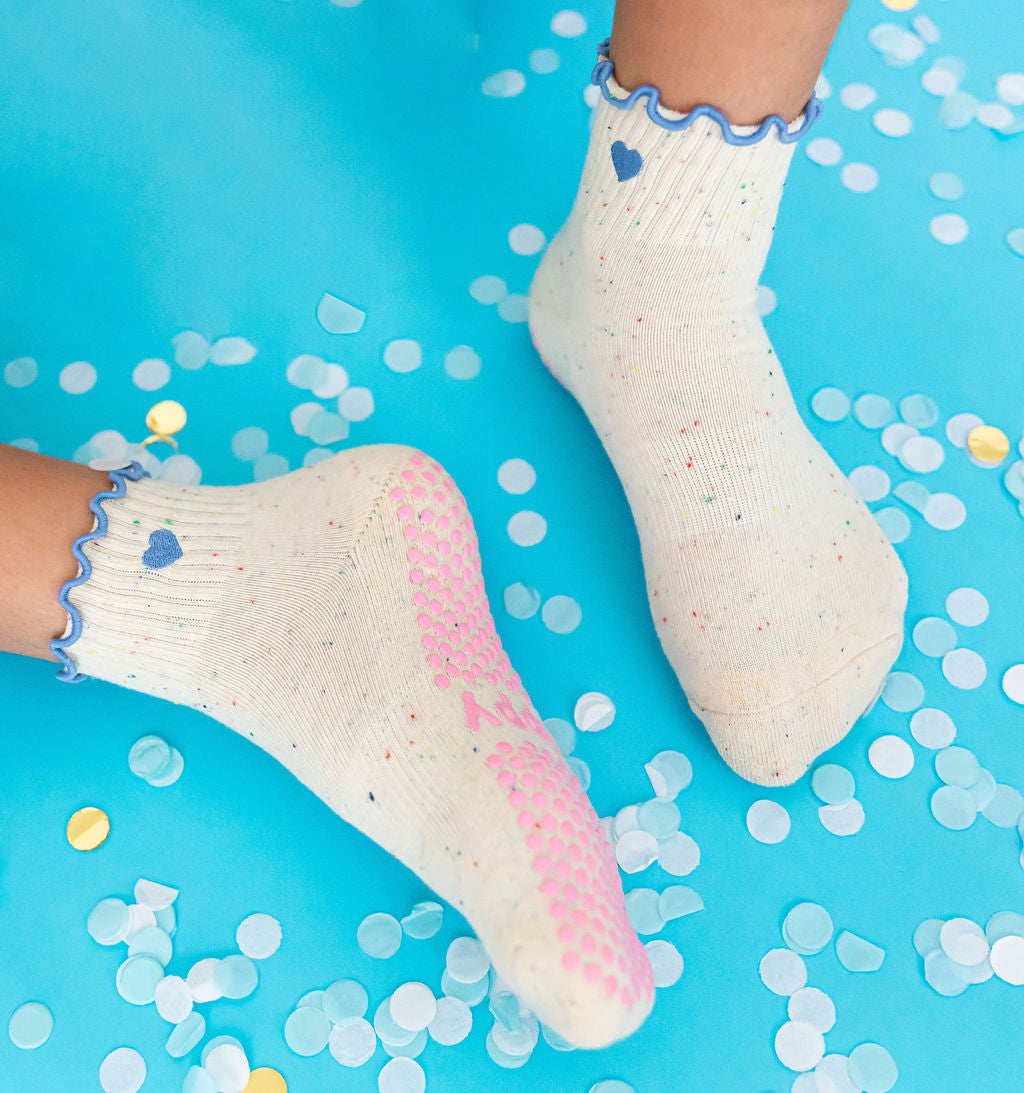 Pastel Ankle Frill Grippy Socks