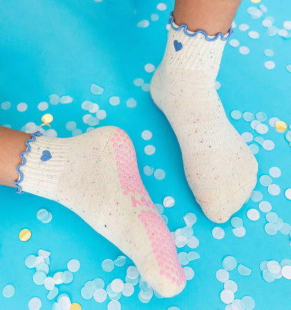 Pastel Ankle Frill Grippy Socks