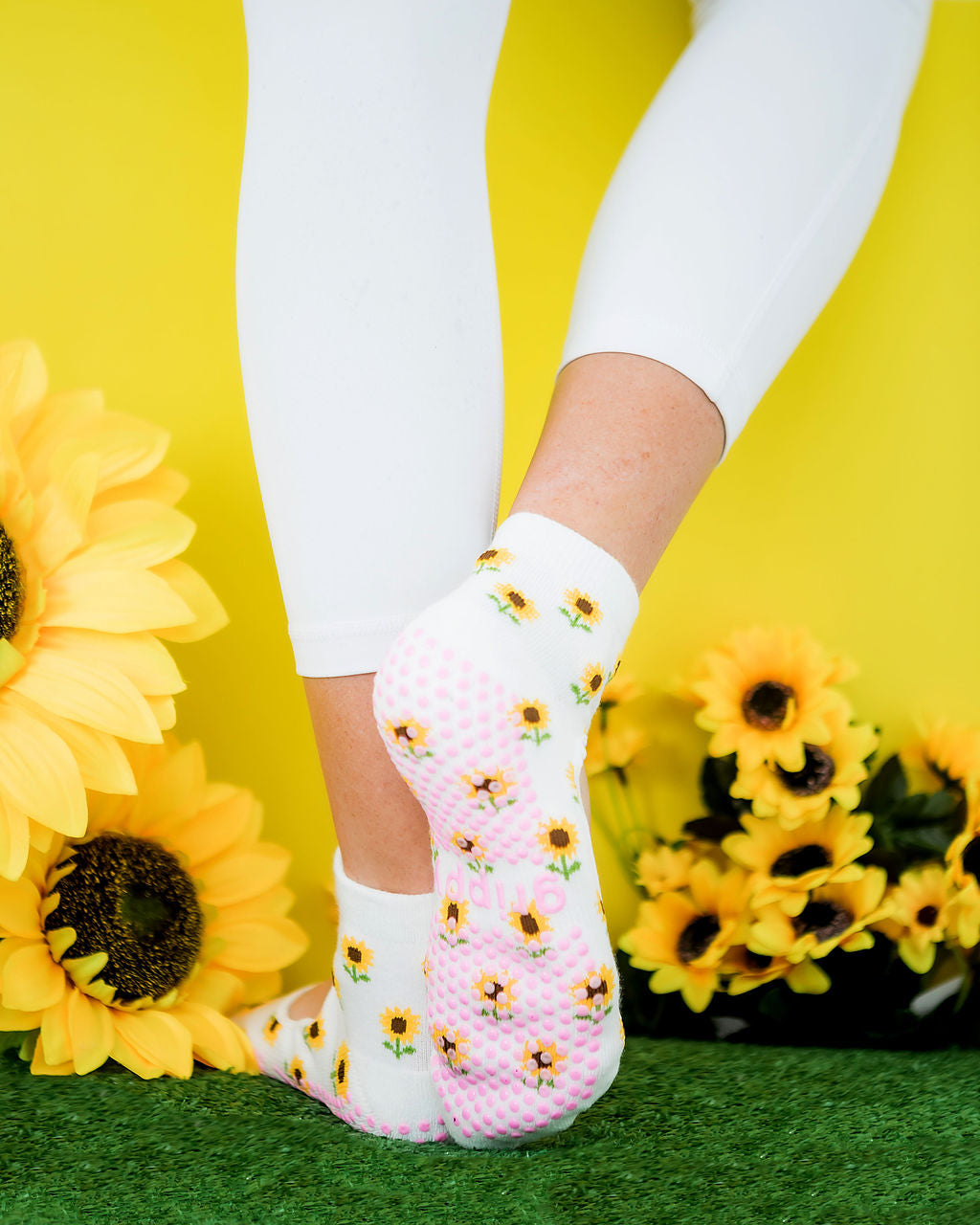 Sunflower Mary-Jane Grippy Sock