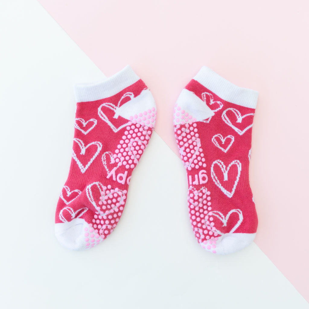 Hearts Ankle Grippy Sock