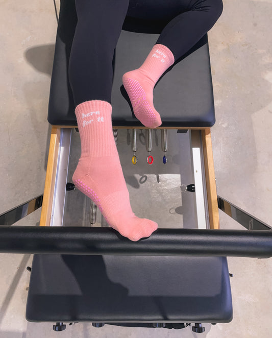 'Here for it' Crew Grippy Sock
