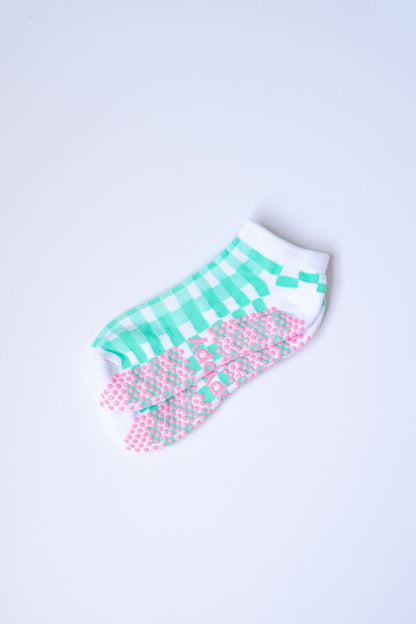 Gingham Ankle Grippy Socks