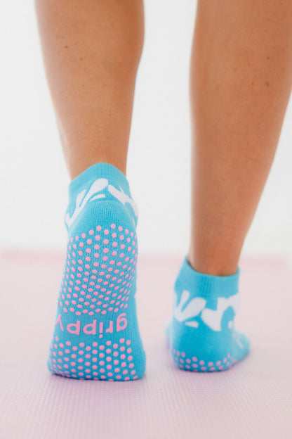 Coral Ankle Grippy Socks