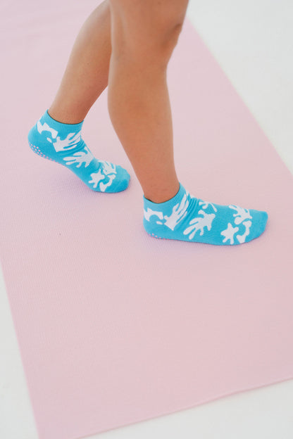 Coral Ankle Grippy Socks