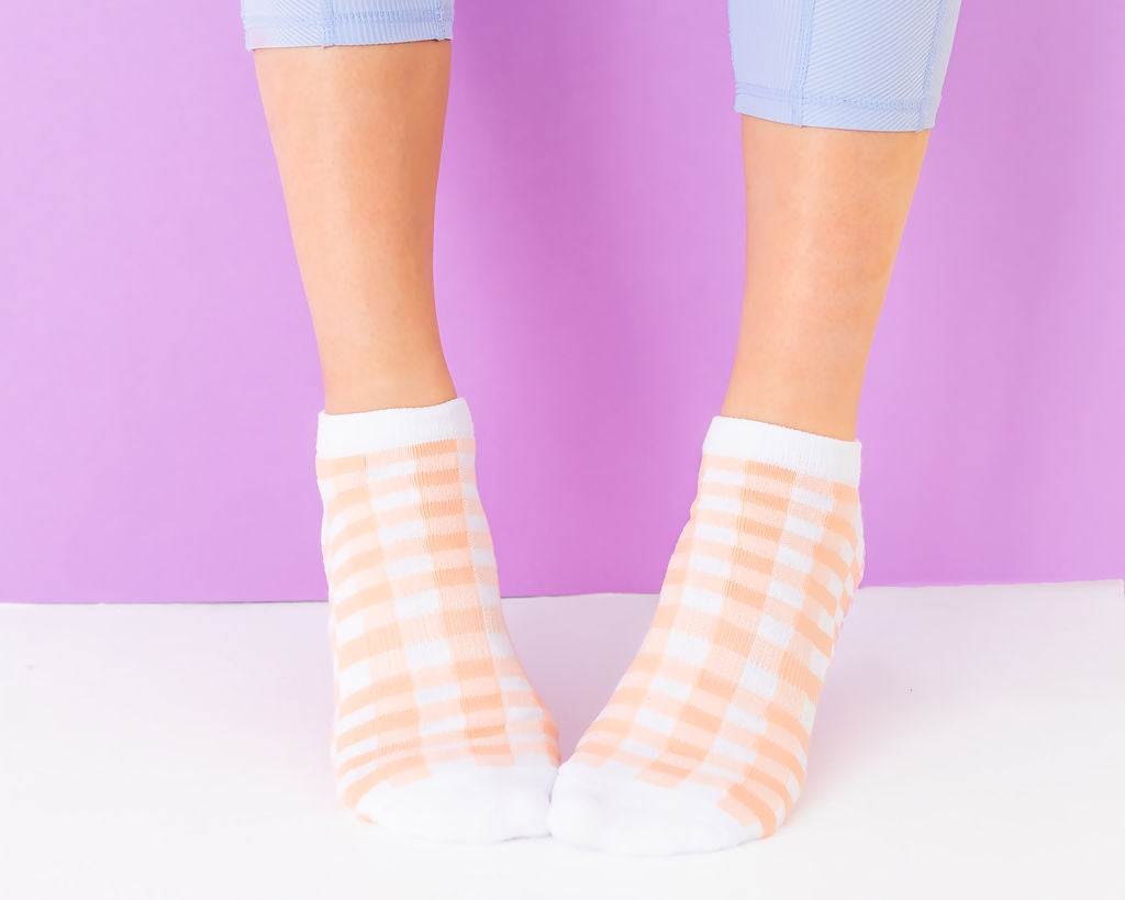 Gingham Ankle Grippy Socks