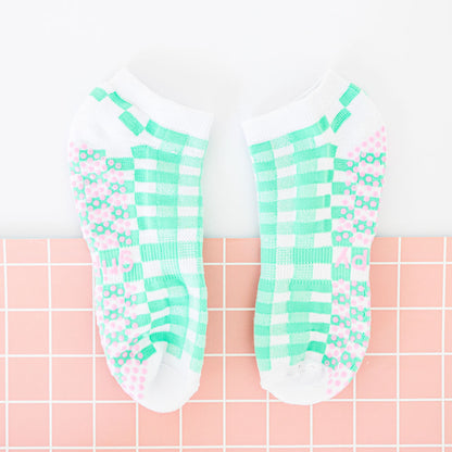 Gingham Ankle Grippy Socks