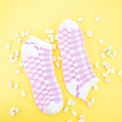 Gingham Ankle Grippy Socks